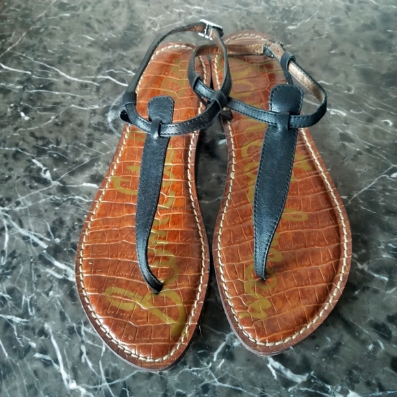 Sam Edelmen Thong Leather sandals in black,brown size 8 - Picture 4 of 12